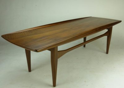 Long walnut coffee table 50s