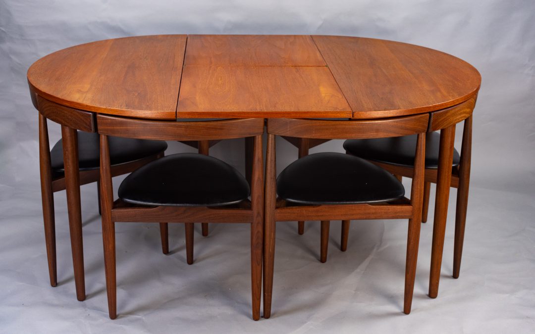 Teak ‘Roundette’ table & 6 chairs Frem Røjle