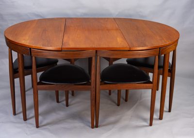 Teak ‘Roundette’ table & 6 chairs Frem Røjle
