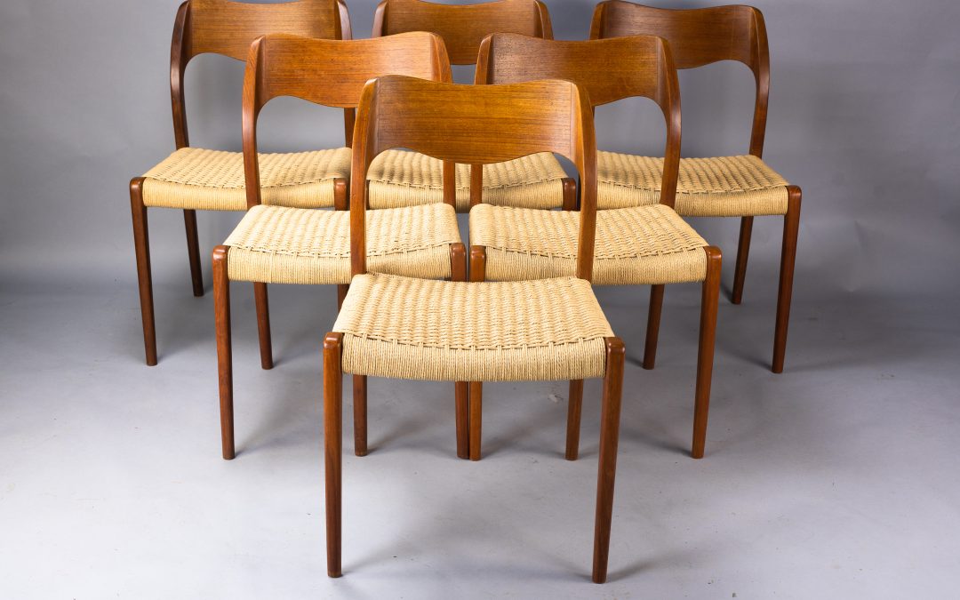 Model 71 dining chairs by Niels O. Møller 1950s