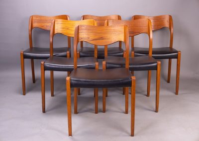 Niels Møller Model 71 chairs teak & leather