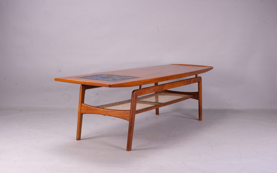 Teak & mosaic coffee table Hovmand Olsen for Mogens Kold
