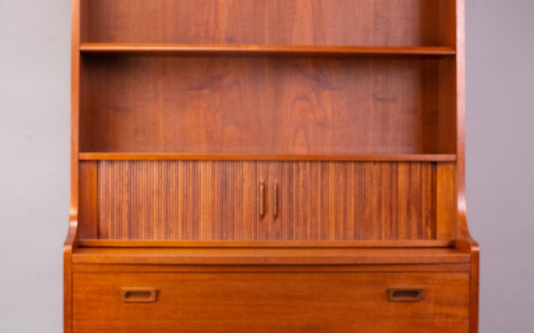 Danish secretaire bookcase Johannes Sorth 1960s