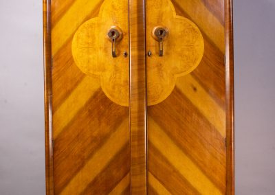 Art Deco English Walnut Wardrobe 1940s