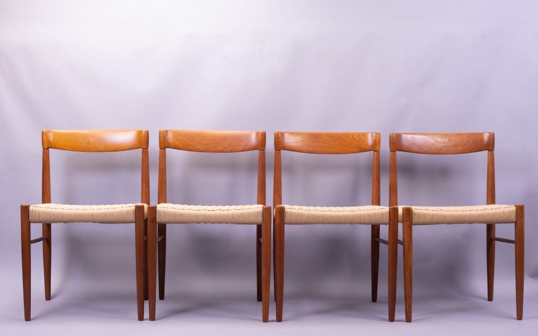 Bramin teak & cord dining chairs 1960s