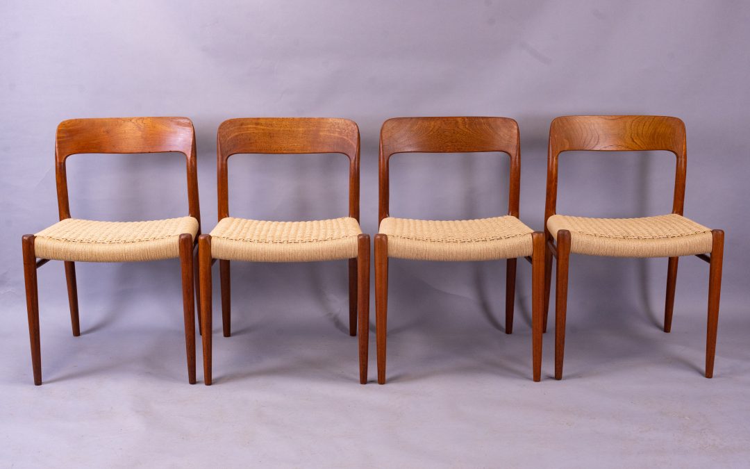 Niels Møller Model 75 teak dining chairs
