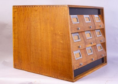 Library card index drawers 1950s